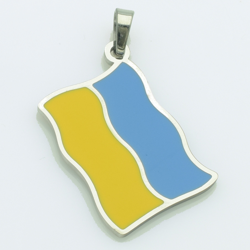 XUPING Кулон Сталь Український прапор, Висота 2.5см, Ширина 1.4см