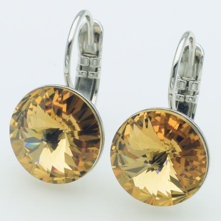 XUPING Серьги Родий Камни Swarovski, Высота 1.8см, Ширина 1.1см