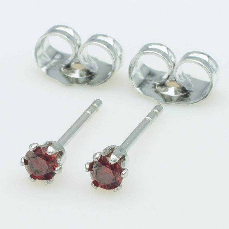 XUPING Серьги Родий с красными цирконами, Диаметр 0.35см