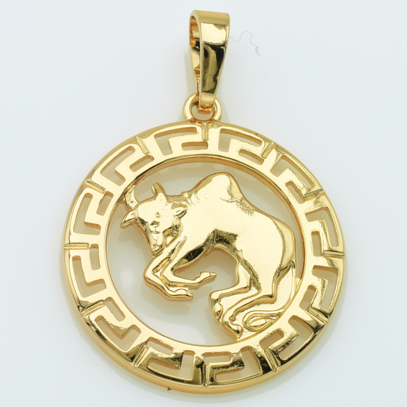 XUPING Кулон Позолота 18к Знак зодиака Телец, Высота 3.6см, Ширина 2.6см