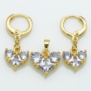 XUPING M&L Комплект Позолота 18к Сережки Висота 2.8см Ширина 1.1см, Кулон Висота 1.7см Ширина 1.3см