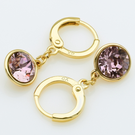 XUPING Серьги Позолота 18к Камни Swarovski, Высота 2.7см, Ширина 0.9см