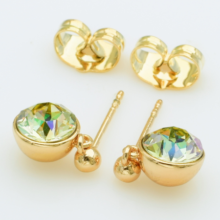 XUPING Серьги Позолота 18к Камни Swarovski, Высота 1.2см, Ширина 0.7см