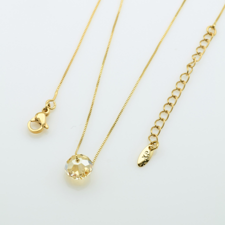 XUPING Кольє Позолота 18к Довжина 43+5см, Ширина 0.1см, Кулон Swarovski Висота 0.8см, Ширина 0.6см