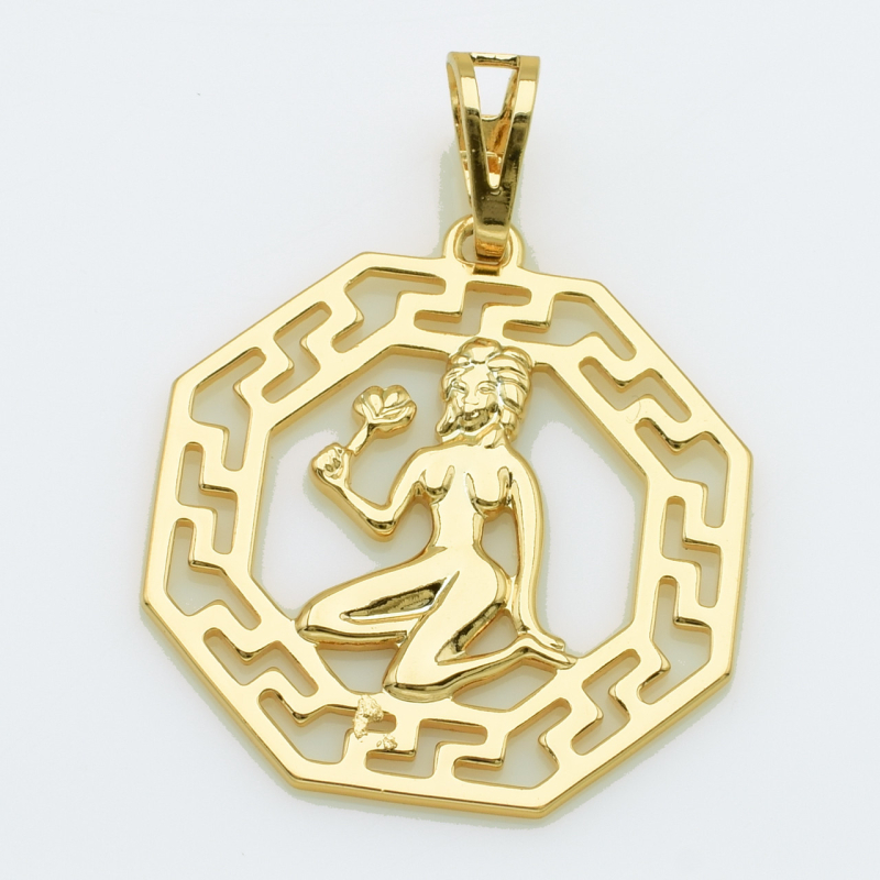 XUPING Кулон Позолота 18к Знак зодіаку Діва, Висота 3.6см, Ширина 2.6см
