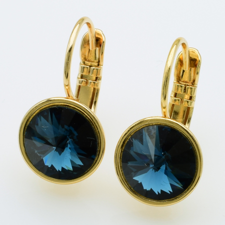 XUPING Серьги Позолота 18к Камни Swarovski, Высота 1.8см, Ширина 1см