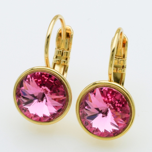 XUPING Серьги Позолота 18к Камни Swarovski, Высота 1.8см, Ширина 1см