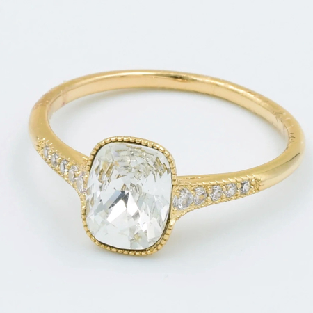 XUPING Кільце Позолота 18к c Swarovski, Висота 0.9см, Розмір 17