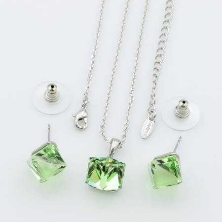 XUPING Комплект Родій Swarovski Ланцюжок Довжина 39.5+5см, Цвяхи Висота 1.1см, Кулон Висота 1.8см