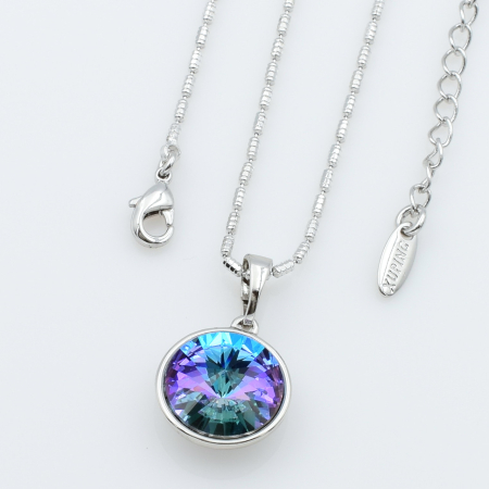 XUPING Кольє Родій Довжина 40+5см Ширина 0.15 см, Кулон Swarovski "Paradise Shine", Висота 2см, Ширина 1.2 см