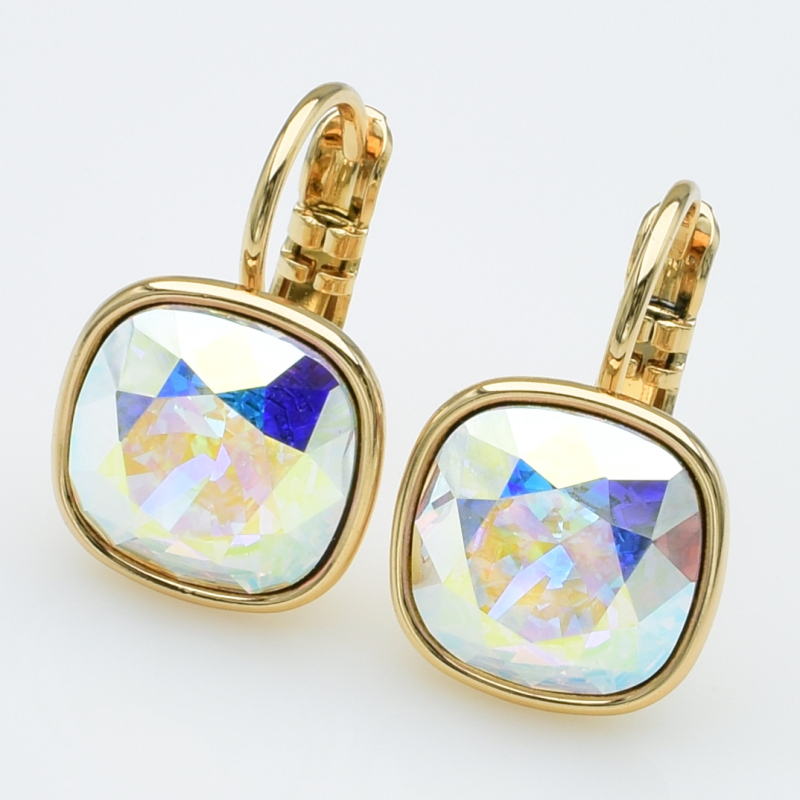 XUPING Серьги Позолота 18к Камни Swarovski Высота 1.9см, Ширина 1.2см