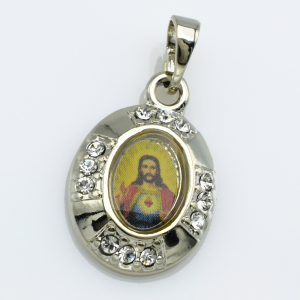 XUPING Кулон Ладанка Родий с белыми цирконами Высота 2.5см, Ширина 1.4см