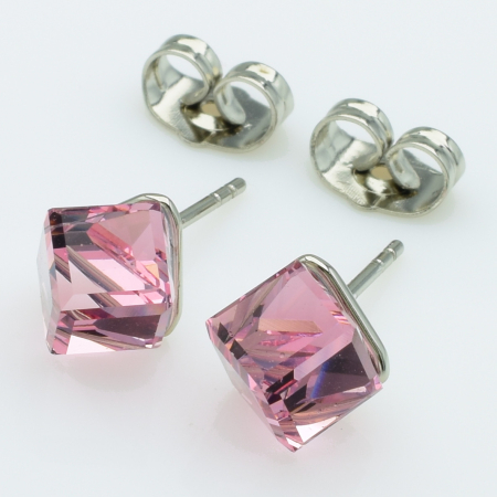 XUPING Серьги Родий Камни Swarovski Высота 0.9см, Ширина 0.8см