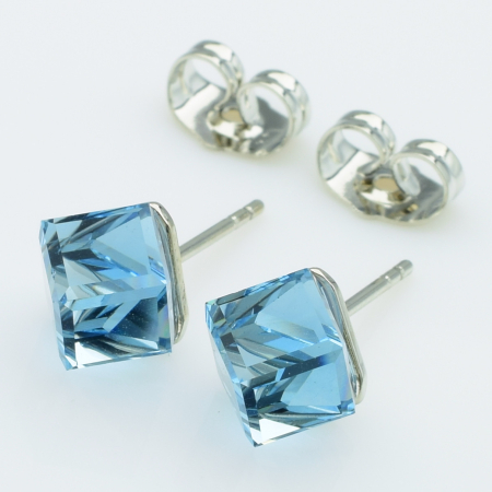 XUPING Серьги Родий Камни Swarovski Высота 0.9см, Ширина 0.8см