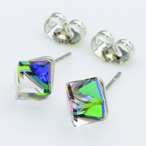 XUPING Серьги Родий Камни Swarovski Высота 0.9см, Ширина 0.8см