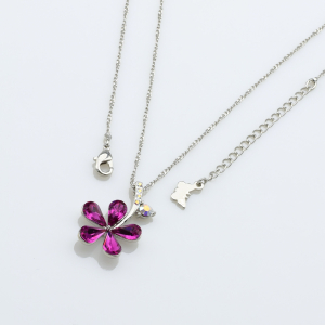 XUPING Колье Родий Длина 37.5+5см, Ширина 0.1см, Кулон Swarovski Высота 2.4см, Ширина 1.8см