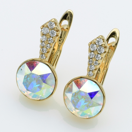 XUPING Серьги Позолота 18к Камни Swarovski Высота 1.8см, Ширина 0.9см