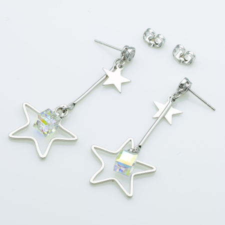 XUPING Серьги Родий Камни Swarovski Высота 5.4см, Ширина 2.1см