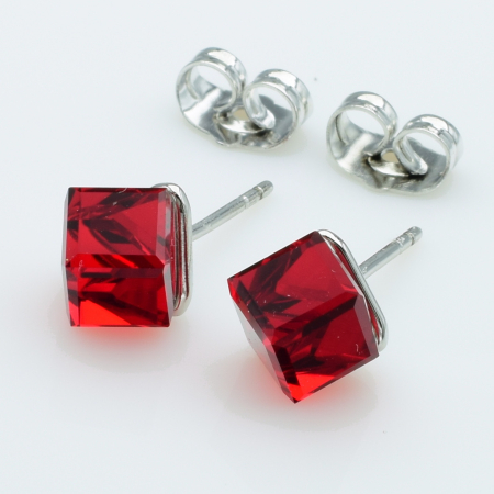 XUPING Серьги Родий Камни Swarovski Высота 0.8см, Ширина 0.9см