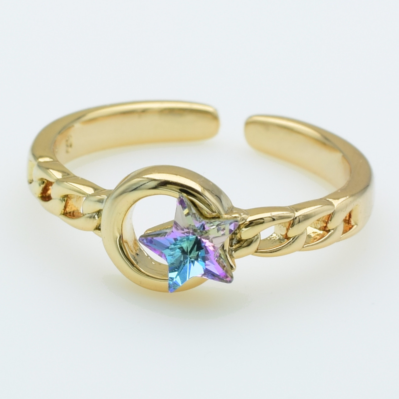 XUPING Кольцо Позолота 18к Swarovski, Высота 0.7см, Размер 16