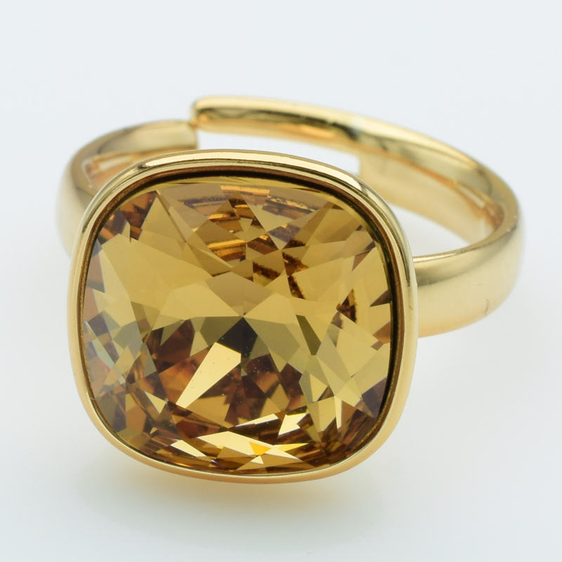 XUPING Кольцо Позолота 18к Swarovski, Высота 1.4см, Размер 16.5