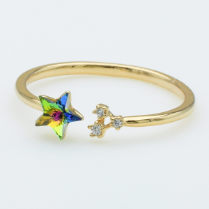 XUPING Кольцо Позолота 18к Swarovski, Высота 0.6см, Размер 18