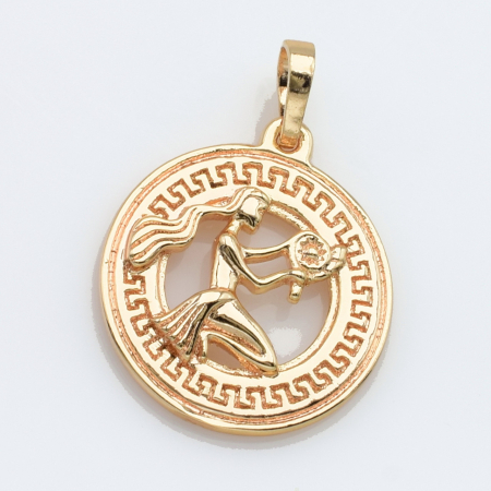 XUPING M&L Кулон Позолота 18к Знак зодіаку Діва, Висота 2.8см, Ширина 2см