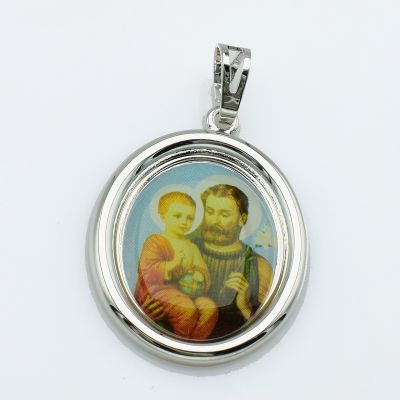 XUPING Кулон Ладанка Родий Святой Николай Чудотворец, Высота 3.3см, Ширина 2.1см