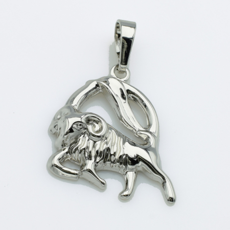 XUPING Кулон Родій Знак Зодіаку Овен, Висота 3.3см, Ширина 2.3см