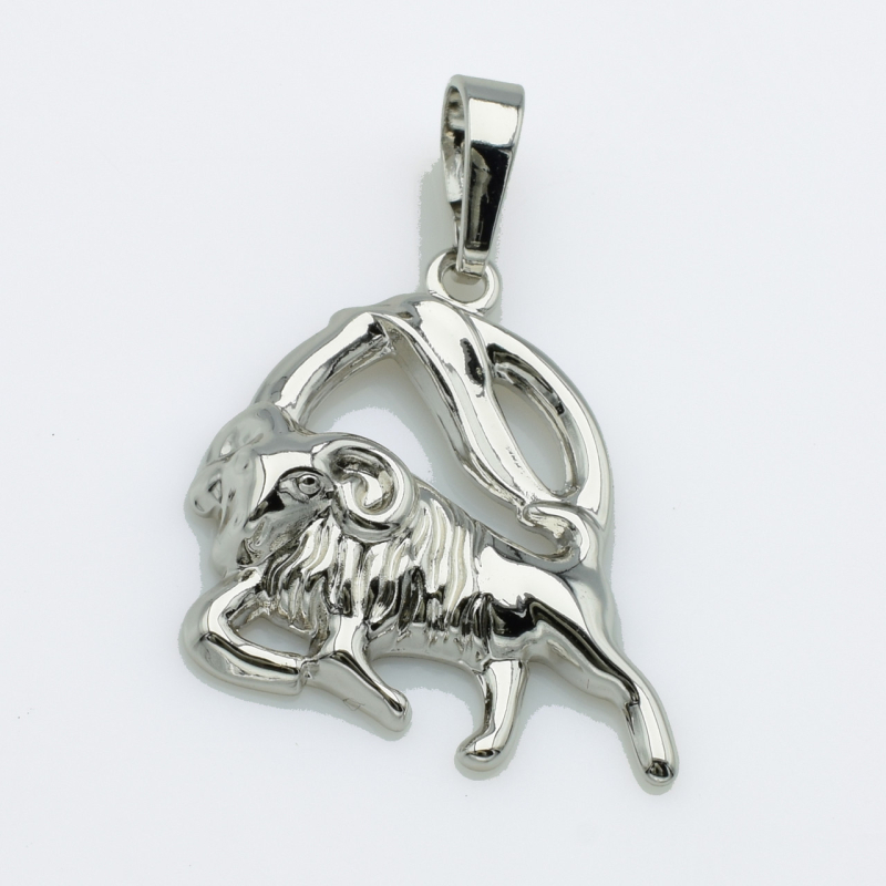 XUPING Кулон Родий Знак Зодиака Овен, Высота 3.3см, Ширина 2.3см