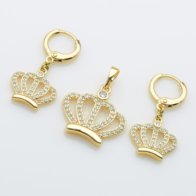 XUPING M&L Комплект Позолота 18к Серьги Высота 3см Ширина 1.4см, Кулон Высота 2.6см Ширина 2см