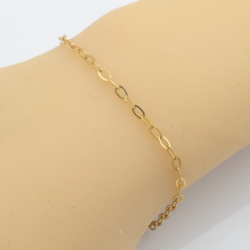 XUPING M&L Браслет Позолота 18к якорное плетение, Длина 18+3.5см, Ширина 0.25см