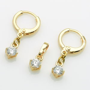 XUPING M&L Комплект Позолота 18к Серьги Высота 2.4см Ширина 0.5см, Кулон Высота 1.3см Ширина 0.5см