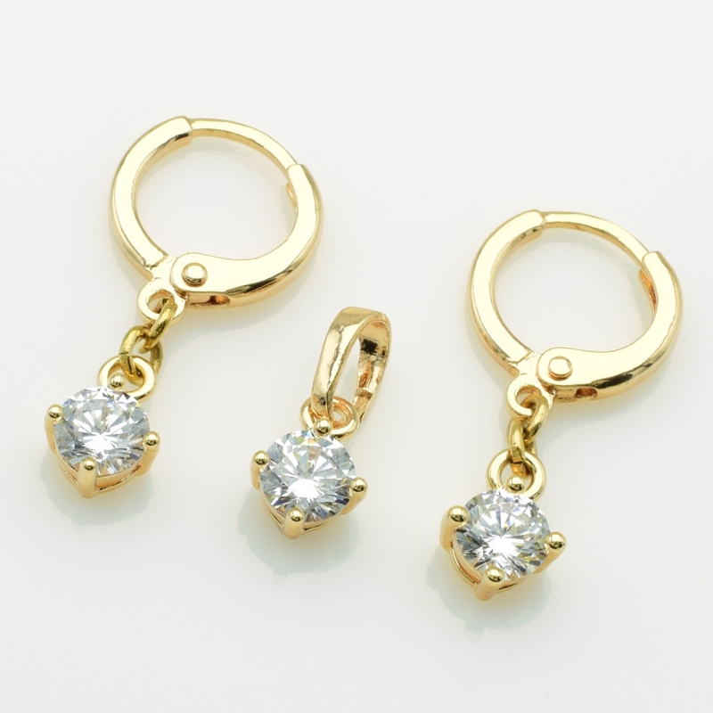 XUPING M&L Комплект Позолота 18к Серьги Высота 2.5см Ширина 0.6см, Кулон Высота 1.4см Ширина 0.6см