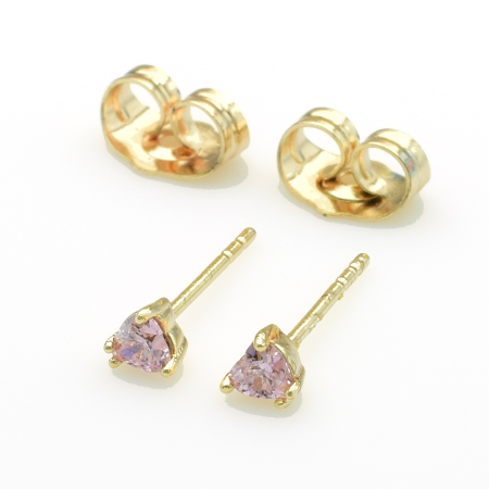 XUPING M&L Серьги Позолота 18к с розовыми цирконами Высота 0.35см, Ширина 0.35см