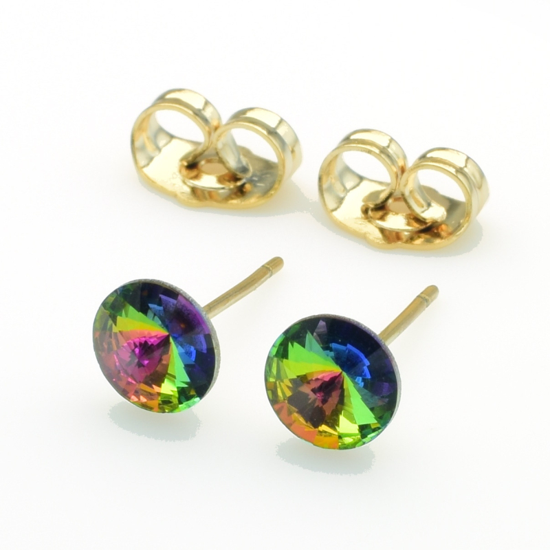 XUPING Серьги Позолота 18к Камни Swarovski Высота 0.6см, Ширина 0.6см
