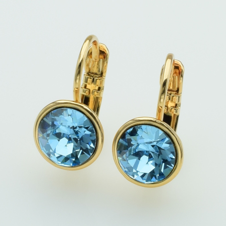 XUPING Серьги Позолота 18к Камни Swarovski Высота 1.6см, Ширина 0.9см