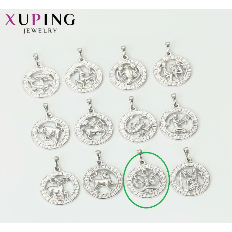 XUPING Кулон Родий Знак Зодиака Весы Высота 2.8см, Ширина 2см