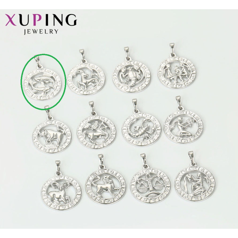 XUPING Кулон Родий Знак Зодиака Рыбы Высота 2.8см, Ширина 2см
