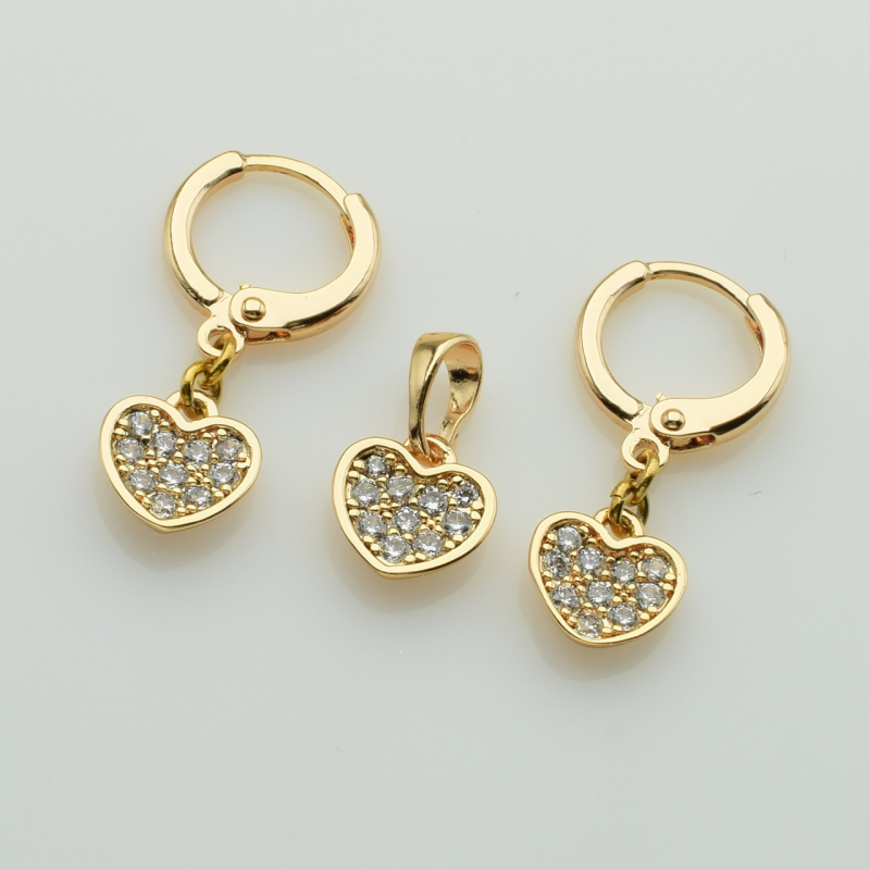 XUPING M&L Комплект Позолота 18к Серьги Высота 2.5см Ширина 0.9см, Кулон Высота 1.4см Ширина 0.9см