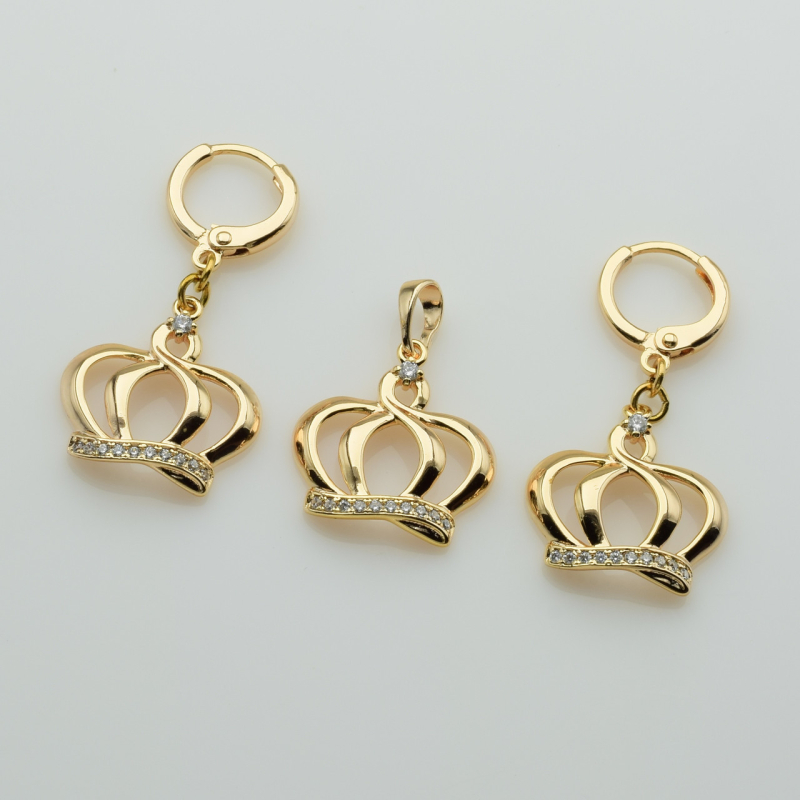 XUPING M&L Комплект Позолота 18к Серьги Высота 3.4см Ширина 1.7см, Кулон Высота 2.4см Ширина 1.7см