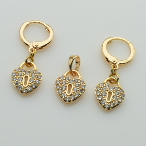 XUPING M&L Комплект Позолота 18к Серьги Высота 2.9см Ширина 1см, Кулон Высота 1.7см Ширина 1см
