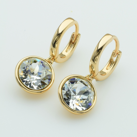 XUPING Серьги Позолота 18к Камни Swarovski Высота 2.4см, Ширина 1см
