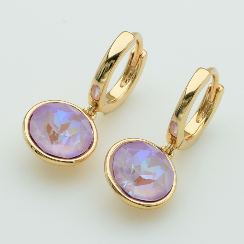 XUPING Серьги Позолота 18к Камни Swarovski Высота 2.4см, Ширина 1см