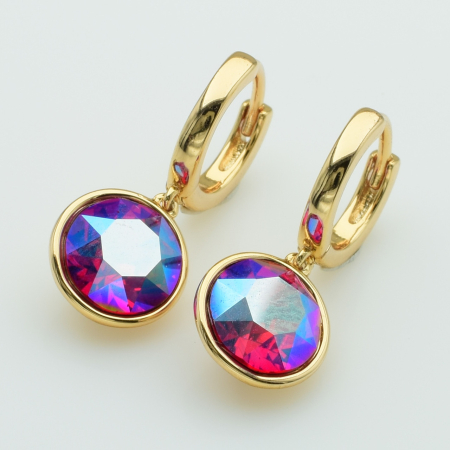 XUPING Серьги Позолота 18к Камни Swarovski Высота 2.4см, Ширина 1см