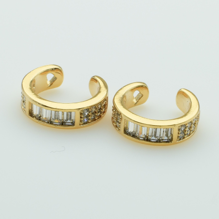 XUPING Серьги на хрящ уха Позолота 18к с белыми цирконами Высота 1.1см, Ширина 0.4см