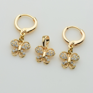 XUPING M&L Комплект Позолота 18к Серьги Высота 2.5см Ширина 1см, Кулон Высота 1.5см Ширина 1см