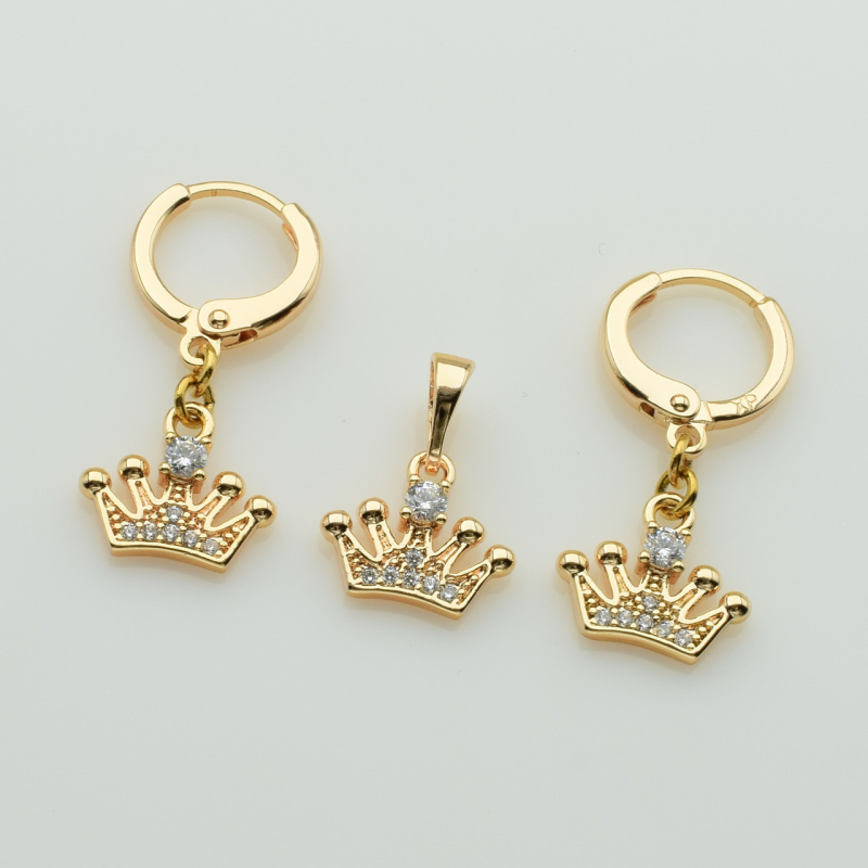 XUPING M&L Комплект Позолота 18к Серьги Высота 2.3см Ширина 1.2см, Кулон Высота 1.6см Ширина 1.2см