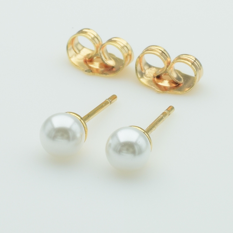 XUPING M&L Серьги Позолота 18к с жемчугом Высота 0.5см, Ширина 0.5см