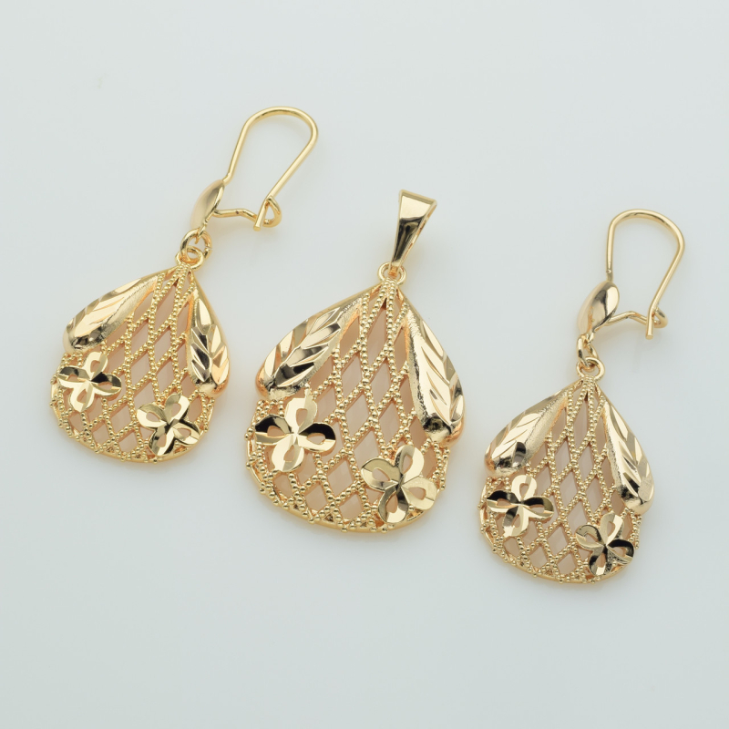 XUPING M&L Комплект Позолота 18к Серьги Высота 5см Ширина 1.8см, Кулон Высота 4.1см Ширина 2.2см